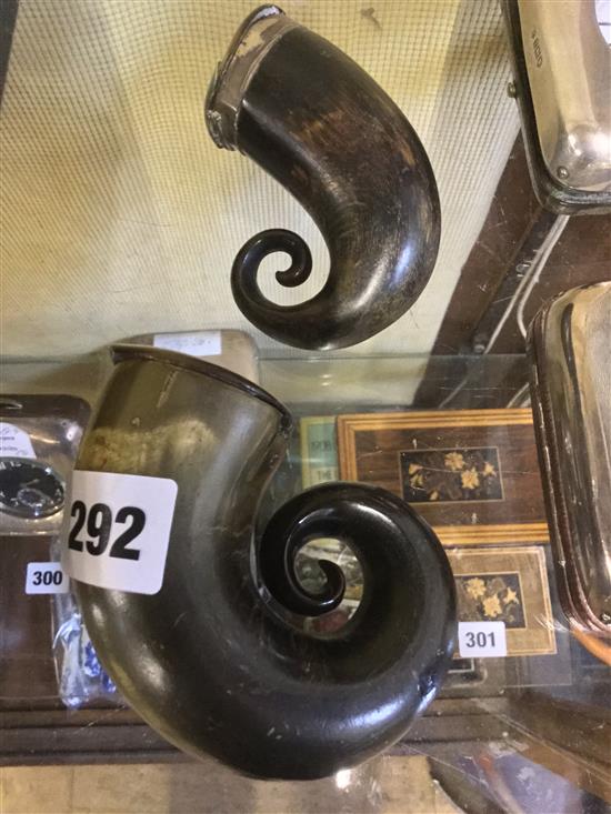 2 Scottish horn snuff mulls